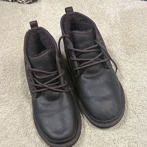 UGG Men's Dark Brown Leather Boat Shoes